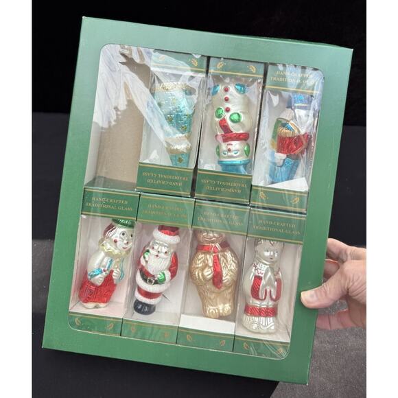 Vintage 1990’s Set of 7 Glass Kurt Adler Traditional Glass Christmas Ornaments - Picture 4 of 16